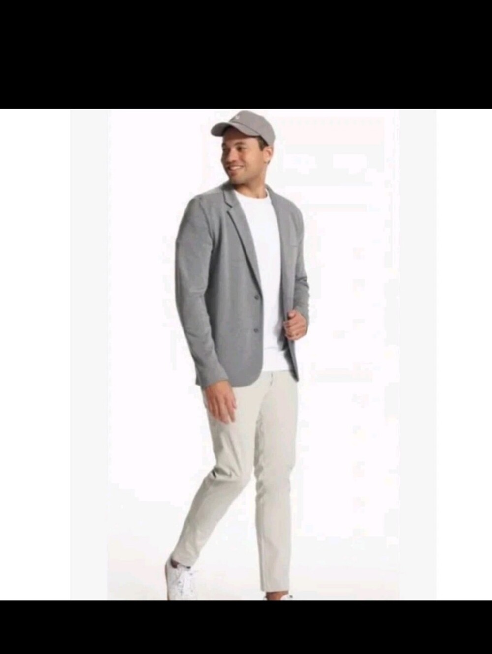 Vuori Vail Blazer XXL Heather Grey Performance Knit Modal Stretch Travel Jacket